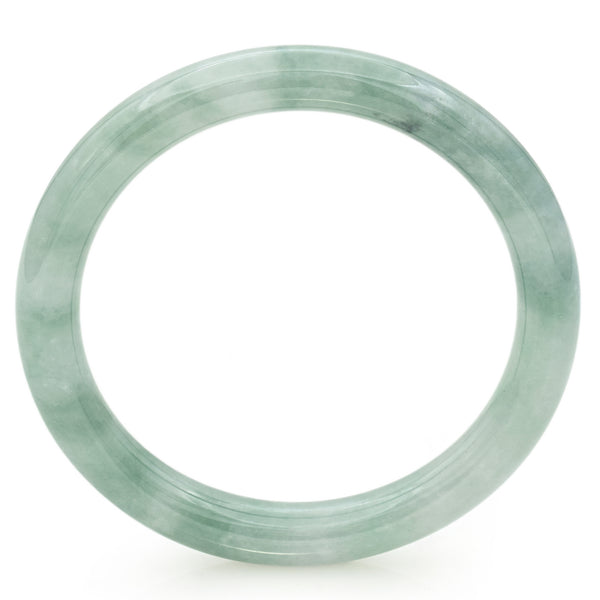 GIA 193.39Ct Translucent Mottled Green Grade A Jadeite Jade Bangle Bracelet