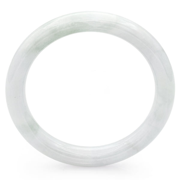 GIA 235.29Ct Translucent Light Gray Grade A Jadeite Jade Bangle Bracelet