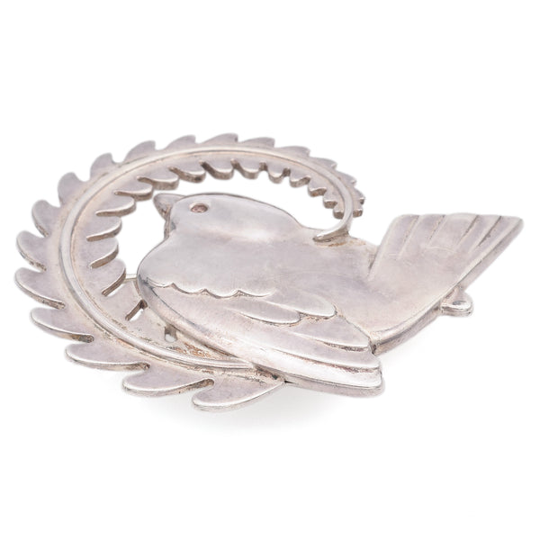 Vintage Georg Jensen Denmark Sterling Silver#309 Dove Leaf Brooch Pin