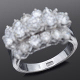 Vintage 3.27 TCW Diamond Precious Metal Alloy Three-Row Band Ring Size 7.25