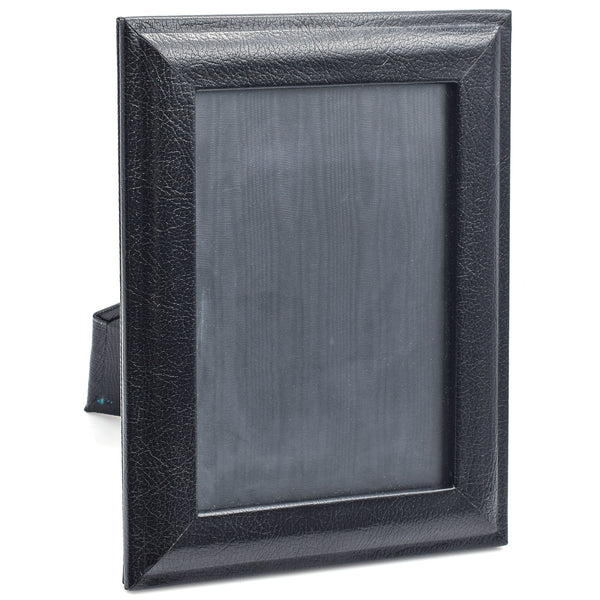 Vintage Asprey London Black Leather Picture Frame with Box 9 x 7 Inches