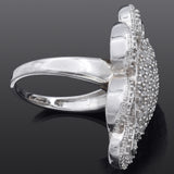 Vintage Sterling Silver 3.18 TCW Diamond cocktail Ring Size 12