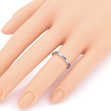 Art Deco Platinum Sapphire & Diamond Eternity Band Ring Size 6