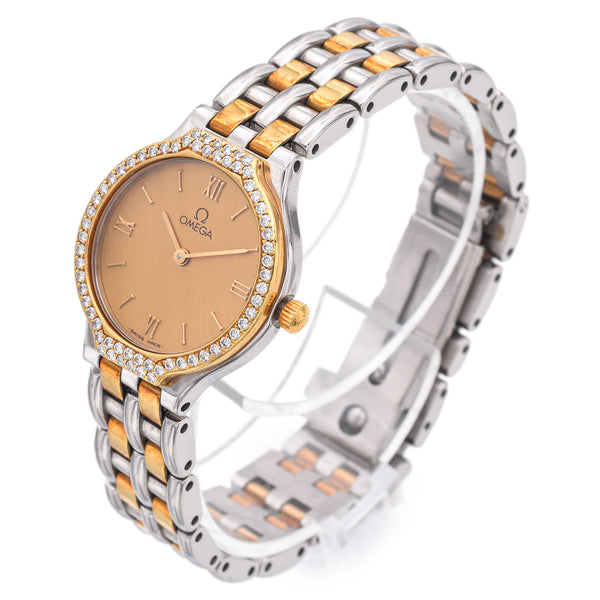 Omega De Ville Diamond 18K Yellow Gold/Steel Women's Quartz Watch