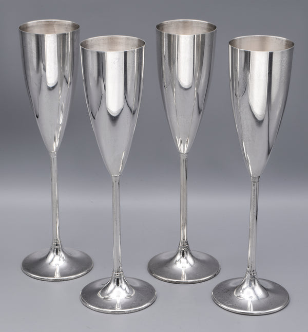 Set of 4 Vintage Neiman Marcus Sterling Silver Champagne Flutes