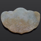 Vintage Multi Color Jade Large Carved Floral Figurine 46 Grams
