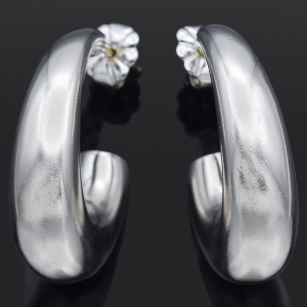 Tiffany & Co. Sterling Silver & 14K Gold Post Elsa Peretti Semi-Hoop Earrings