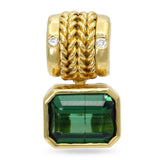 H. Stern 18k Yellow Gold Green Tourmaline and Diamond Pendant