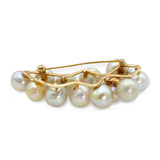 Vintage Ming's 14k Yellow Gold Pearl Brooch