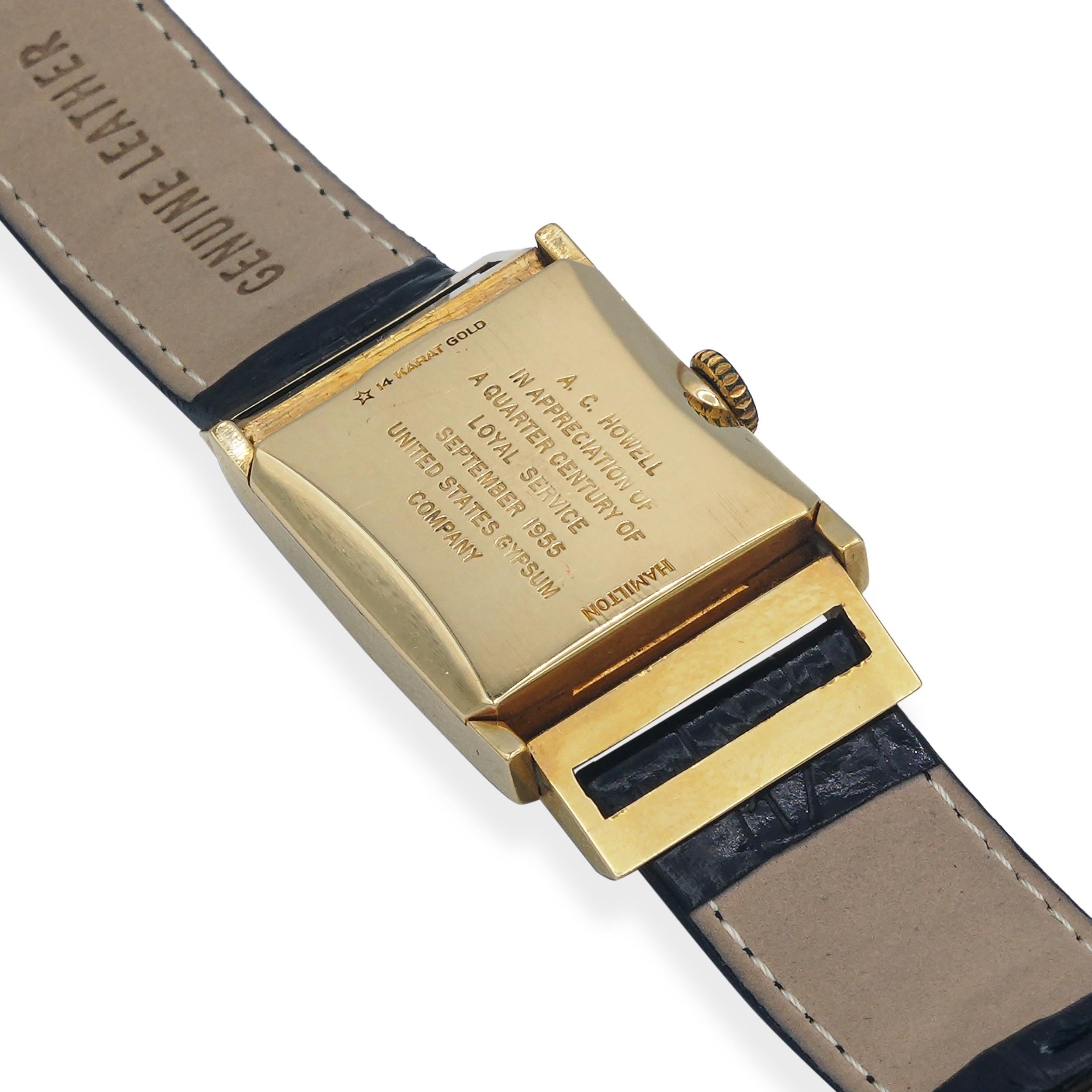 Vintage Mid Century Hamilton 14k Yellow Gold Hand Wind Watch