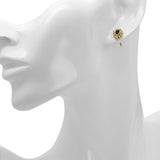 Vintage 12k Yellow Gold Sapphire & Diamond Halo Stud Earrings