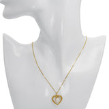 Mikimoto 18k Yellow Gold Cultured Pearl and Diamond Heart Necklace