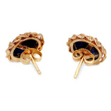 Vintage 14k Yellow Gold Enamel Painted Stud Earrings