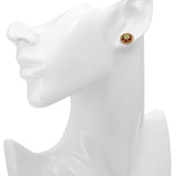 Vintage 14k Yellow Gold Enamel Painted Stud Earrings