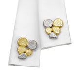 Vintage 18k Yellow Gold and Palladium Free Form Cluster Earrings