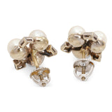 Vintage 14k White Gold Diamond and Pearl Earrings