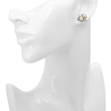 Vintage 14k White Gold Diamond and Pearl Earrings