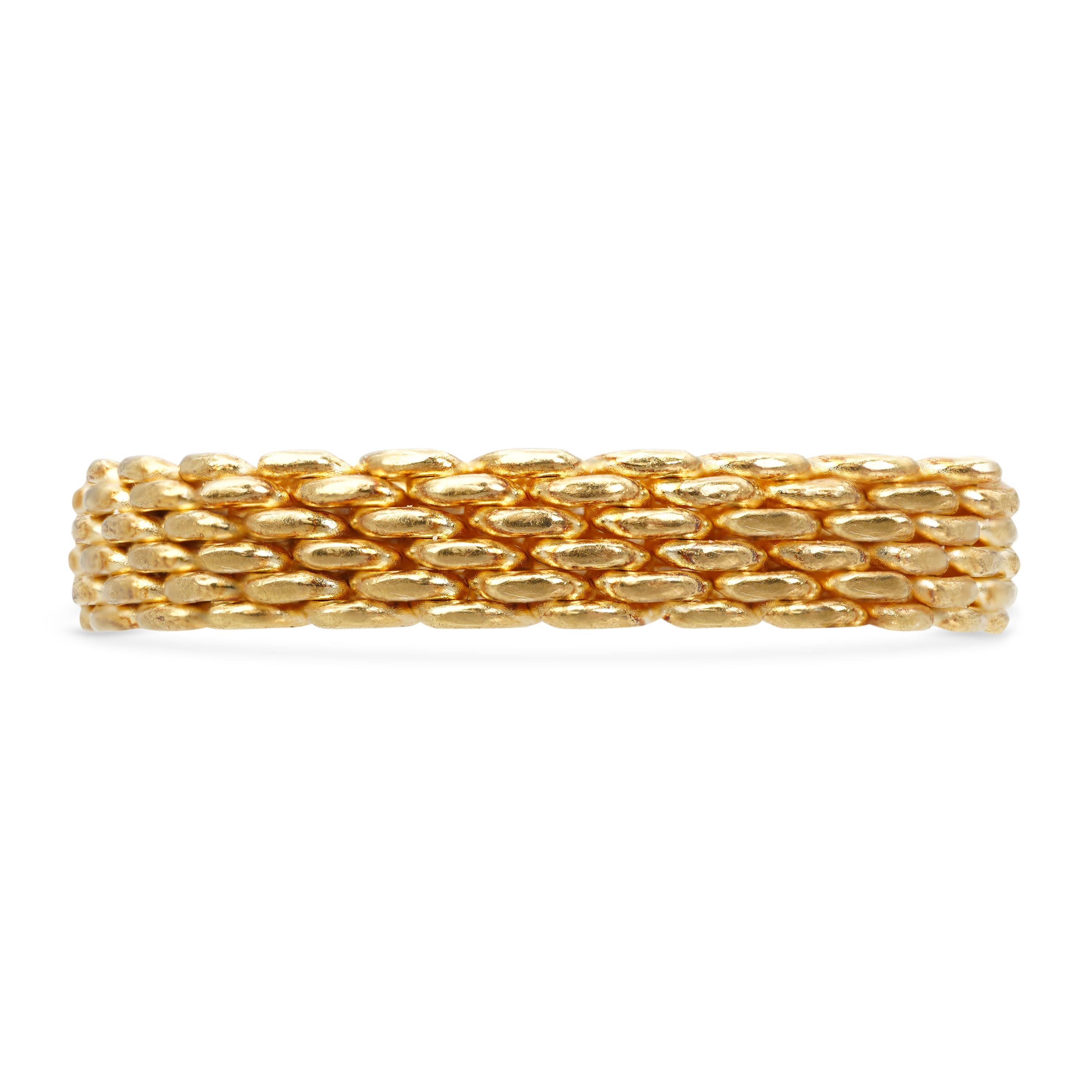 Tiffany and Co. 18k Yellow Gold Sommerset Mesh Ring
