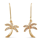 Na Hoku 14k Yellow Gold Diamond Palm Tree Earrings