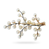 Vintage 14k Yellow Gold Pearl Tree Branch Bundle Brooch