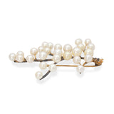Vintage 14k Yellow Gold Pearl Tree Branch Bundle Brooch