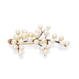 Vintage 14k Yellow Gold Pearl Tree Branch Bundle Brooch