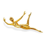 Vintage 18k Yellow Gold and Platinum Tyche Goddess Brooch