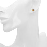 Vintage 12k Yellow Gold Floral .42ctw Diamond Stud Earrings