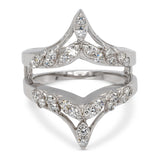 Vintage 14k White Gold Single Cut Diamond Ring Jacket