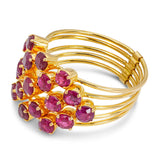 Vintage 19k Yellow Gold 1.33tcw Ruby Connected Stack Ring