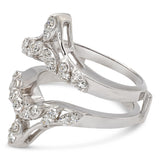 Vintage 14k White Gold Single Cut Diamond Ring Jacket