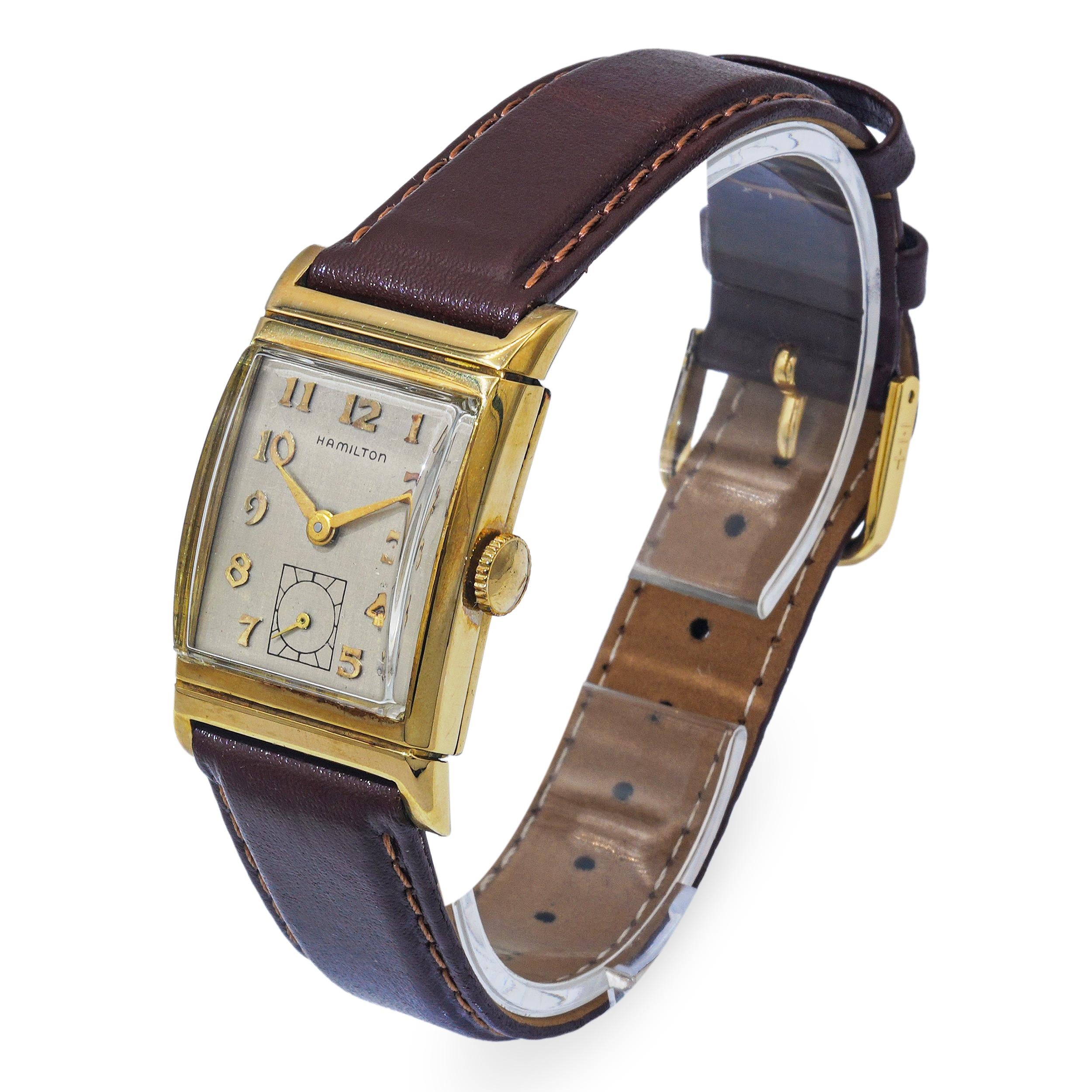 Vintage Mid Century 10k Yellow Gold Hamilton Watch Hand Wind Watch