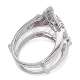 Vintage 14k White Gold Single Cut Diamond Ring Jacket
