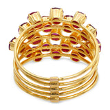 Vintage 19k Yellow Gold 1.33tcw Ruby Connected Stack Ring