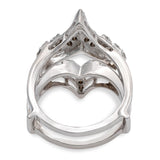 Vintage 14k White Gold Single Cut Diamond Ring Jacket