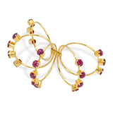 Vintage 19k Yellow Gold 1.33tcw Ruby Connected Stack Ring