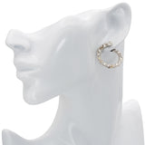 Vintage White Gold Topped Platinum and Old Euro Cut Diamond Spiral Hoop Earrings