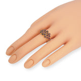 Vintage 19k Yellow Gold 1.33tcw Ruby Connected Stack Ring