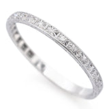 Antique Art Deco 18K White Gold Diamond Semi-Eternity Band Ring Size 9.5