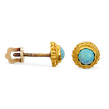 Vintage High Karat Yellow Gold Australian Opal East Asian Earrings