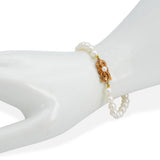 Mikimoto 18k Yellow Gold Pearl Necklace and Bracelet Set