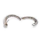 Vintage White Gold Topped Platinum and Old Euro Cut Diamond Spiral Hoop Earrings