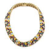 Vintage Ciner Multicolor Enamel Collar Necklace