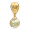 Vintage 18k Yellow Gold 16mm Baroque Pearl Pendant
