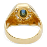 Vintage 18k Yellow Gold Diamond and Cabochon Sapphire Ring