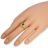 Vintage 18k Yellow Gold Diamond and Cabochon Sapphire Ring
