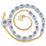 Vintage 24K & 14K Gold Color Changing Tanzanite & 0.95 TCW Diamond Necklace