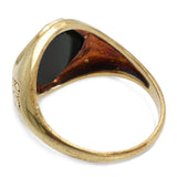 Antique 10k Yellow Gold Bloodstone Engraved Motif Signet Ring