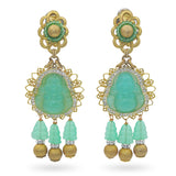 Lawrence Vrba Faux Jade Buddha Drop Earrings