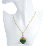Antique 18k Riveted Yellow Gold Pearl and Jadeite Jade Carving Pendant
